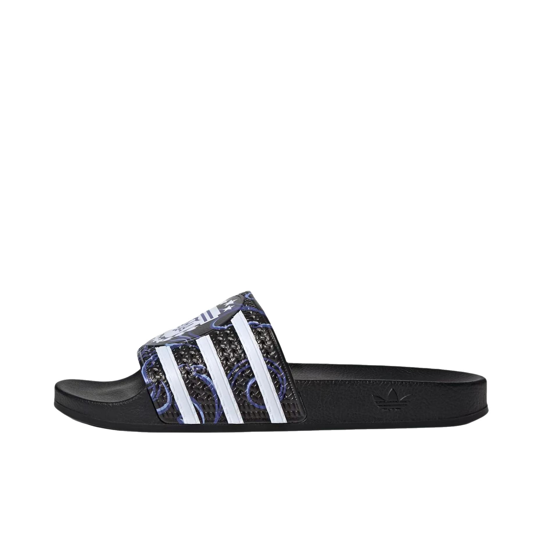 推荐商品：adidas Originals Trefoil JFA 拖鞋 一字低跟平跟 黑色/白色