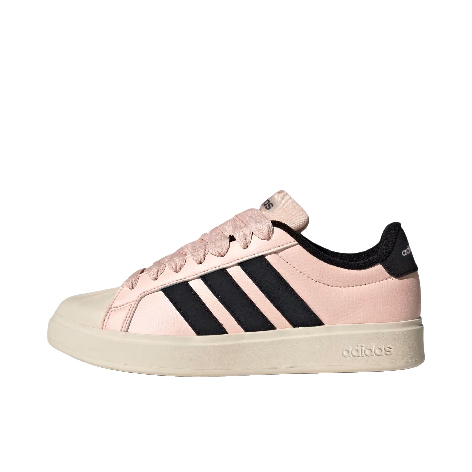 推荐商品：adidas STREETTALK 板鞋 休闲运动舒适合成革贴合圆头 腮红粉