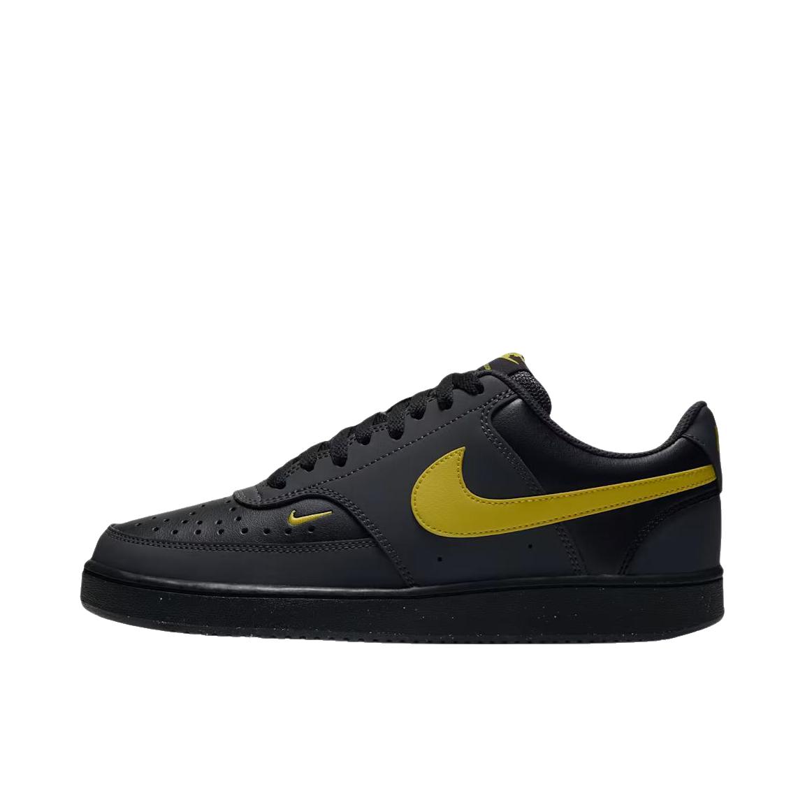 推荐商品：Nike Court Vision 板鞋 复古缓震抓地防滑轻便 低帮/深烟灰色/黑色/铬黄色