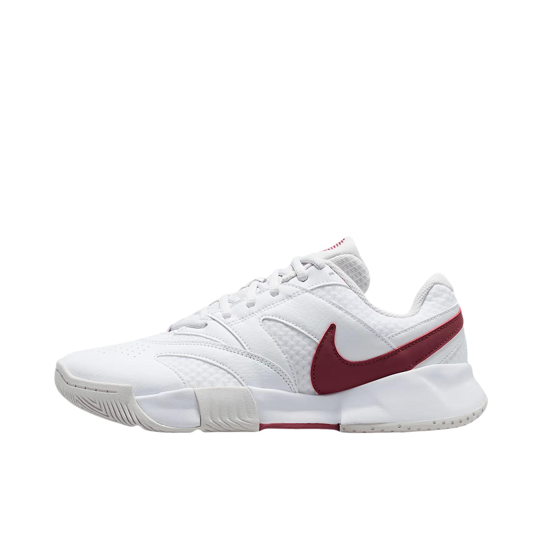 推荐商品：Nike Court Lite 4 耐磨防滑 舒适透气 支撑缓震 抓地 网球鞋 低帮/白色/最佳灰/粉烟色