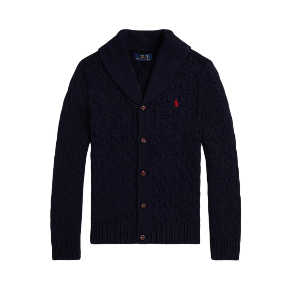 推荐商品：Ralph Lauren/拉夫劳伦童装 青果领单排扣长袖针织衫 男中大童 CWPOSWEY6820658 深蓝