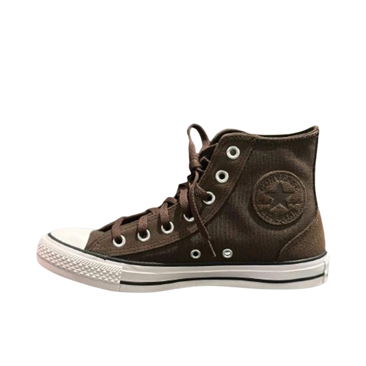 推荐商品：Converse/匡威 ALLSTAR 帆布鞋 拼接休闲圆头 高帮/棕色