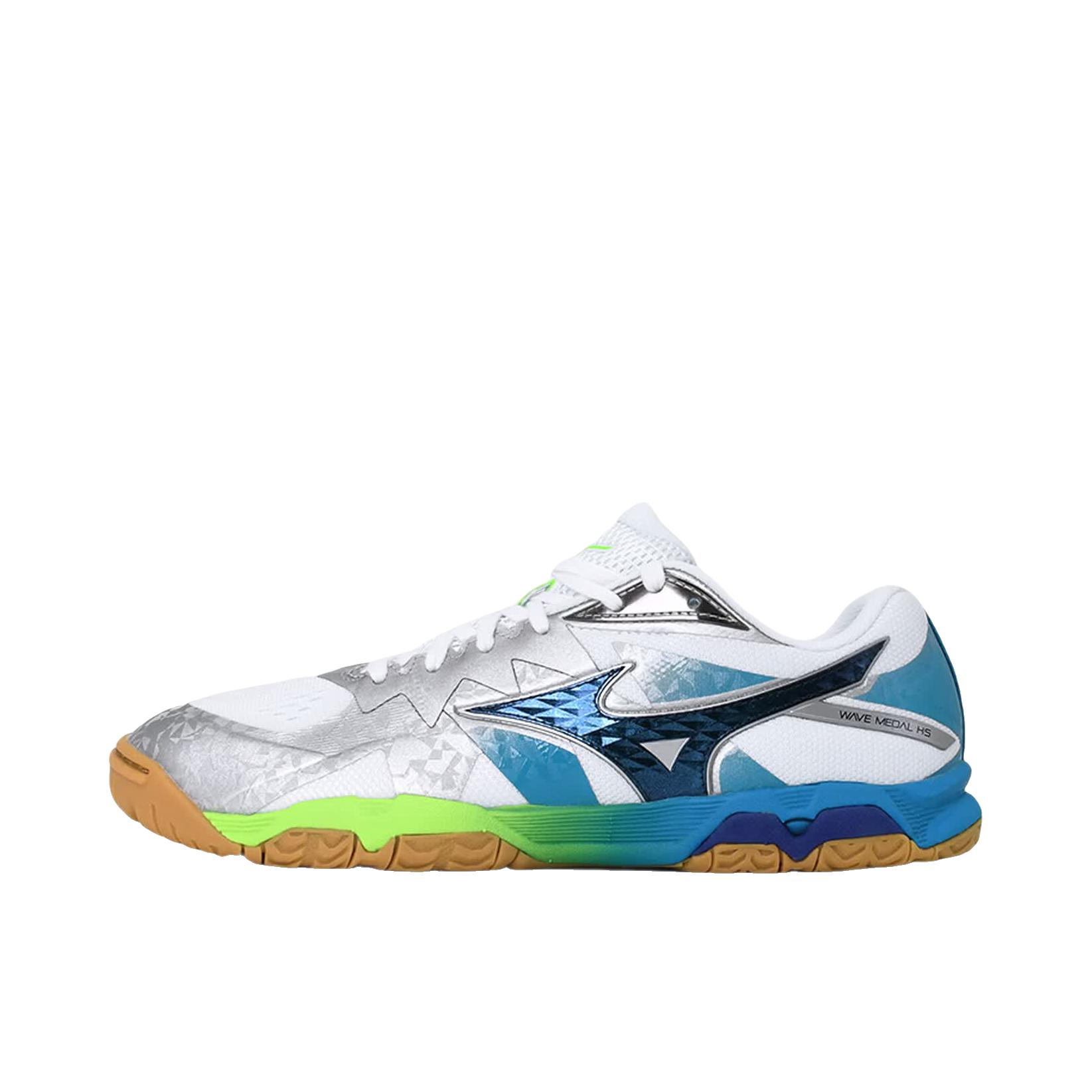 推荐商品：Mizuno/美津浓 乒乓球系列 乒乓球鞋 舒适耐磨透气 白色/蓝色