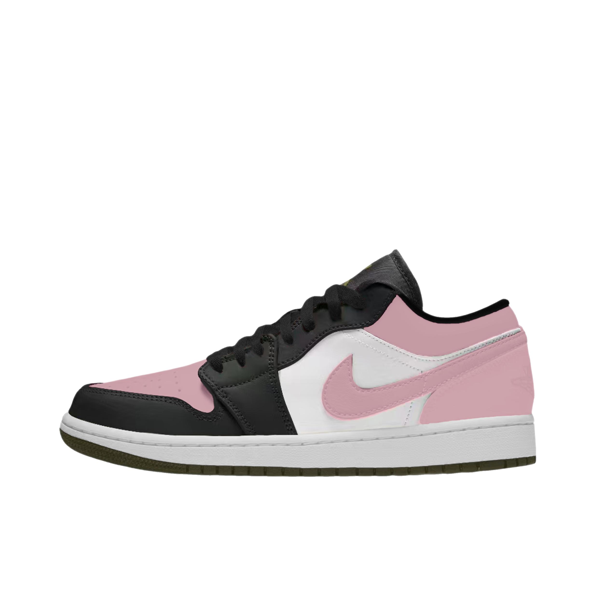 推荐商品：【定制球鞋】Air Jordan 1 减震 耐磨 透气 平跟 复古 潮流 简约 包裹性 防滑 轻便 支撑 增高 板鞋 GS款/低帮/樱花粉