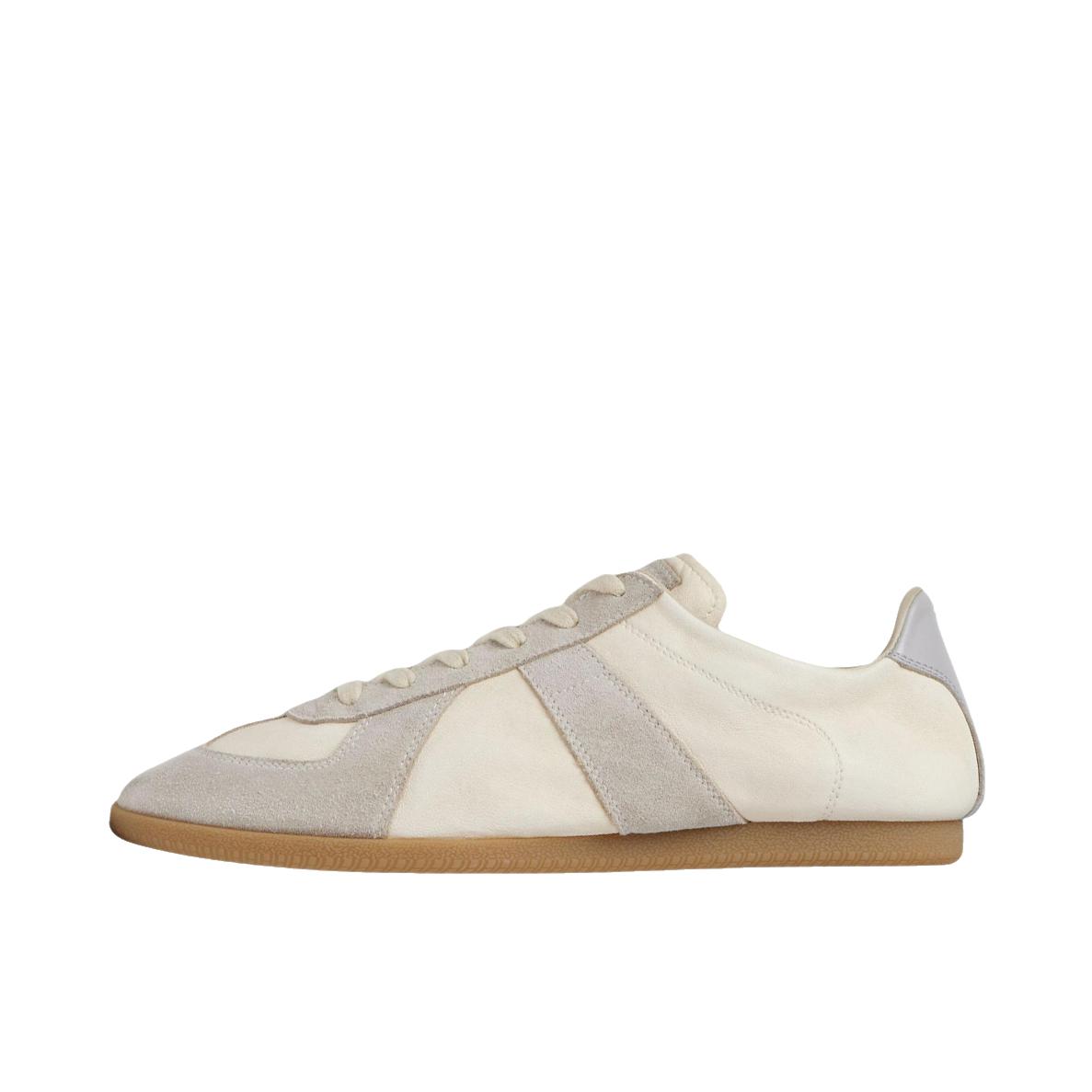 推荐商品：Maison Margiela 梅森·马吉拉 Replica 板鞋 德训鞋 时尚复古简约圆头牛皮拼接 低帮/奶油色
