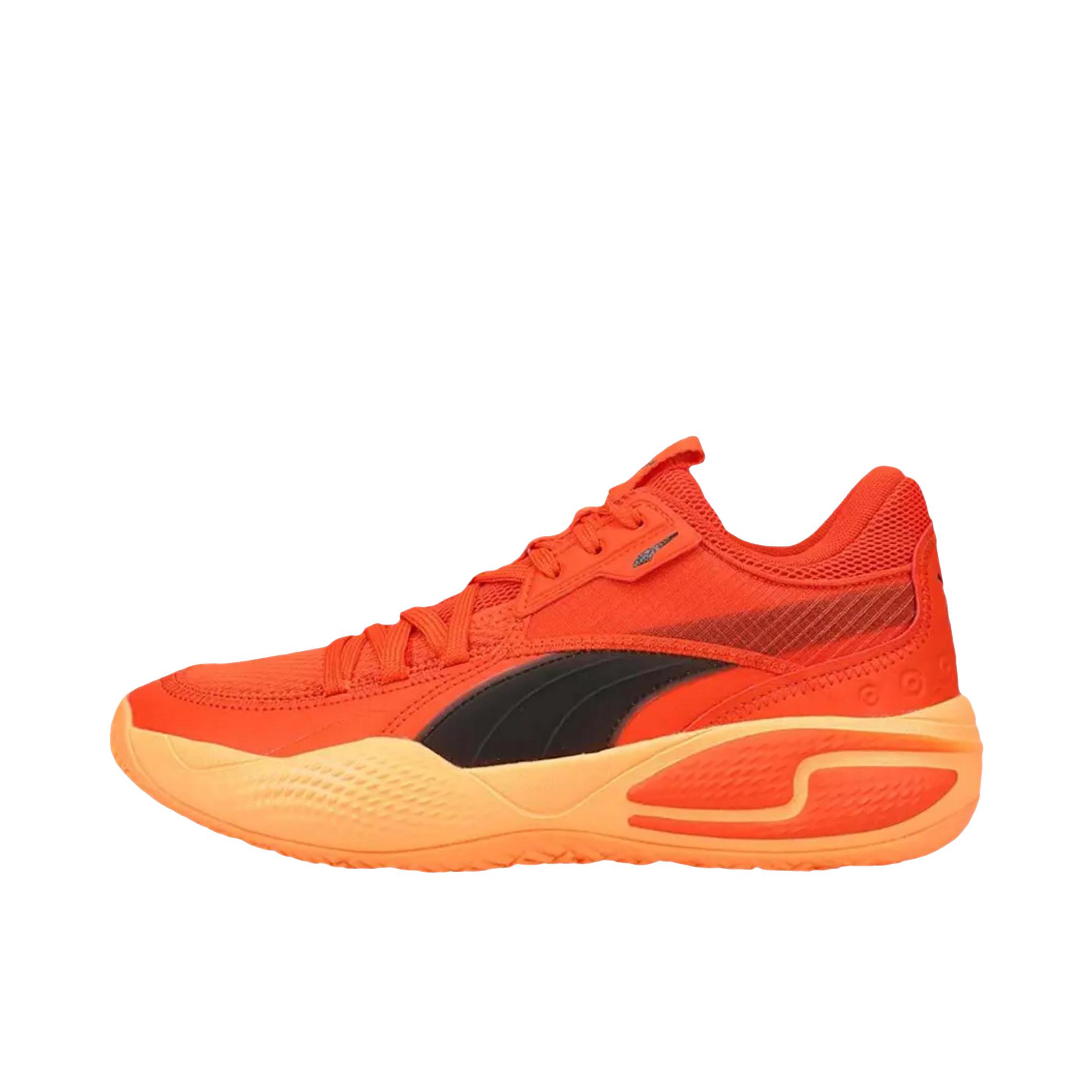 推荐商品：【赵继伟同款】Puma/彪马 Court Rider 1.0 RIDER FOAM中底 合成革 缓震支撑 防滑耐磨 包裹性 篮球鞋 低帮/橙色 