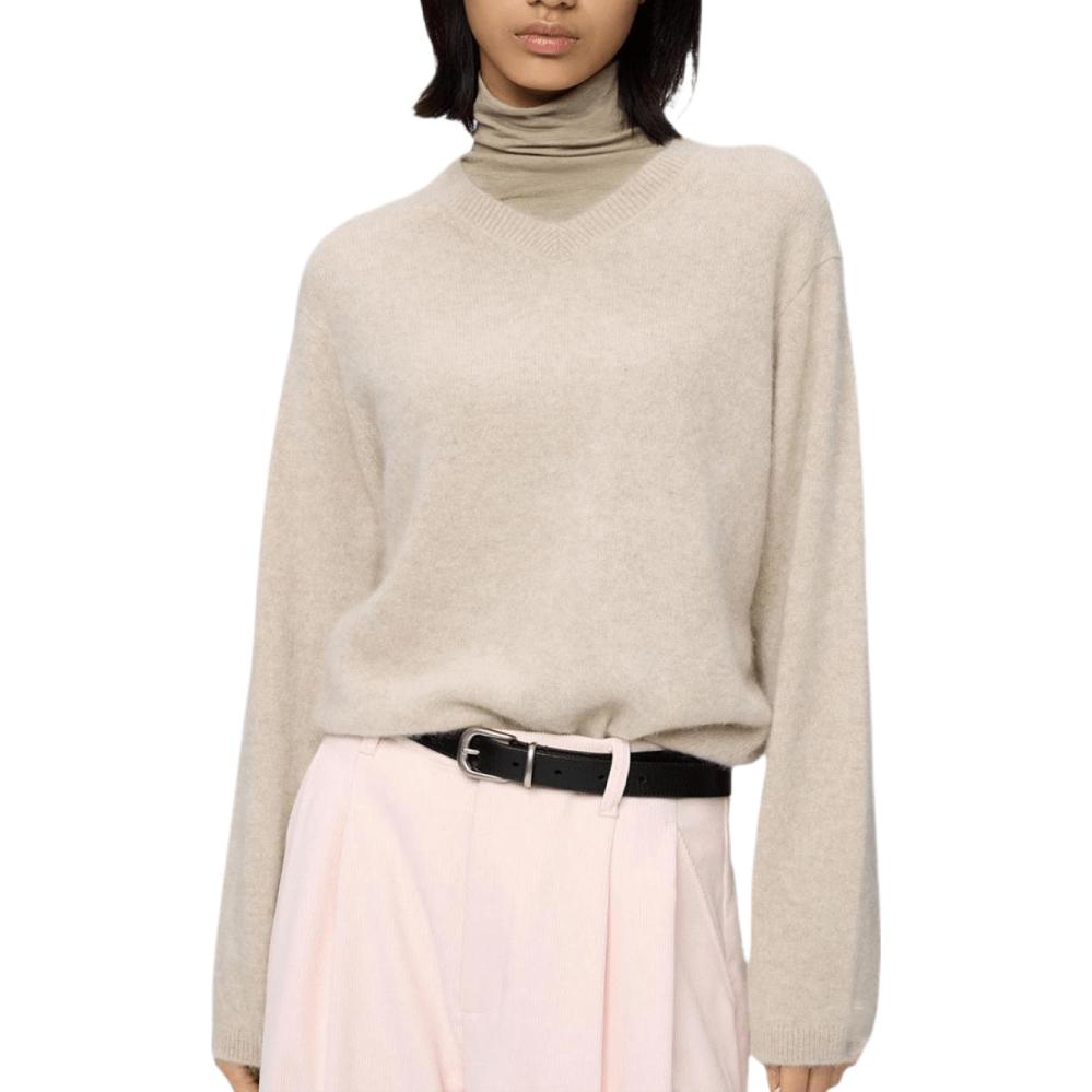 推荐商品：UNIQLO/优衣库 2026AW C系列V领落肩套头长袖羊绒衫 487931 深米
