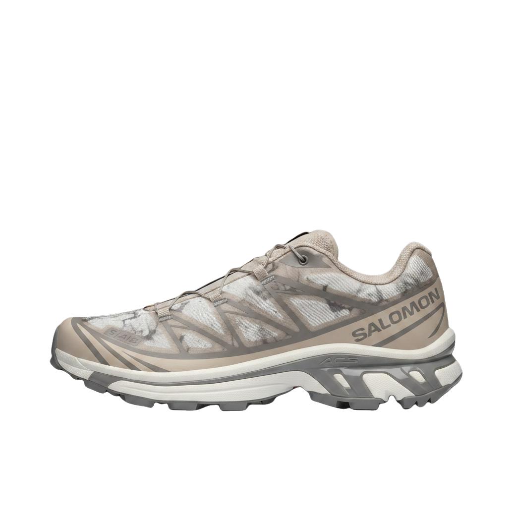 推荐商品：Salomon/萨洛蒙 XT-6 户外休闲鞋 越野跑鞋 织物复古机能透气网布支撑防水包裹性 低帮/银云灰/暴雨灰/香草冰色