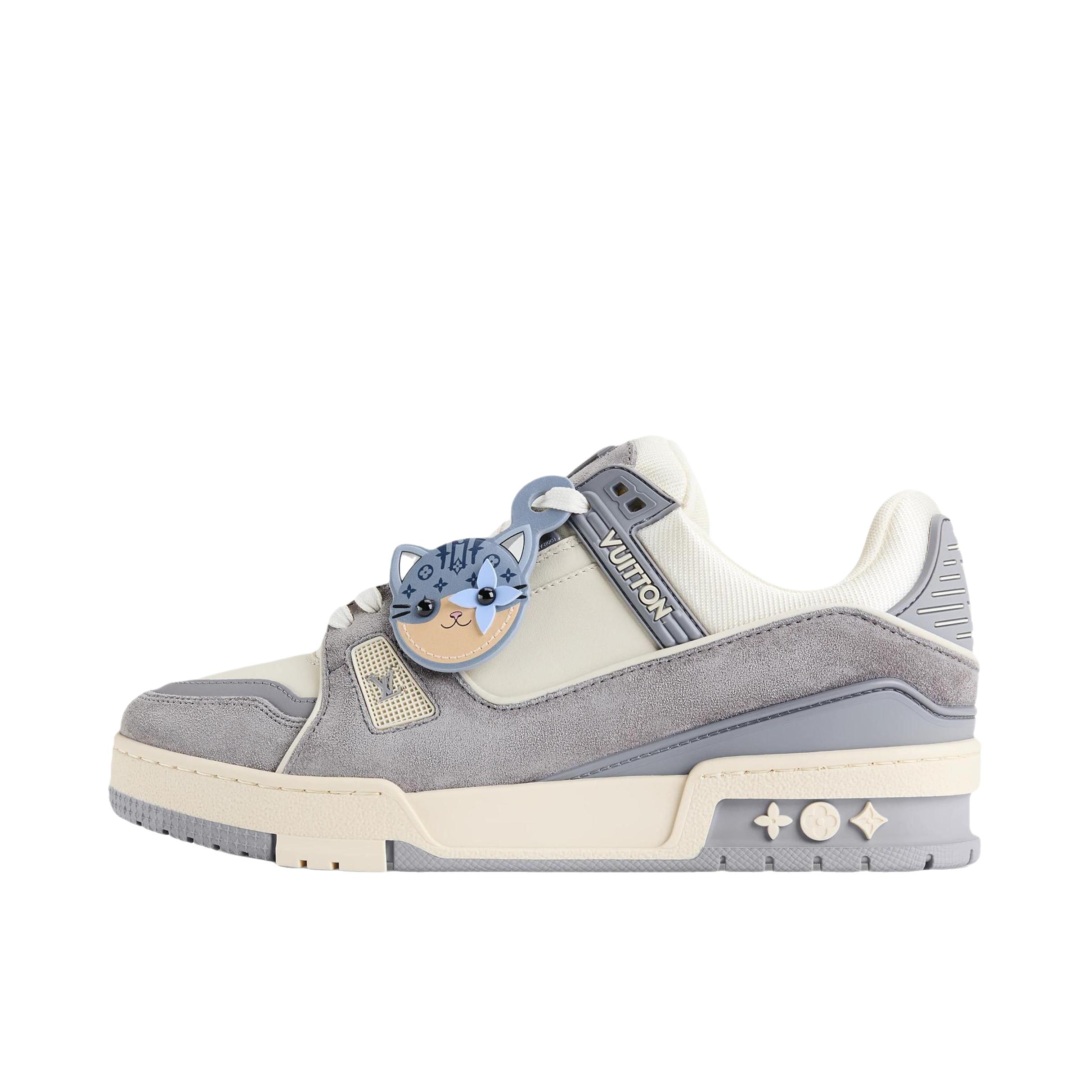 推荐商品：Louis Vuitton Trainer系列 时尚 牛皮 圆头 防滑 轻便 板鞋 低帮/灰色 
