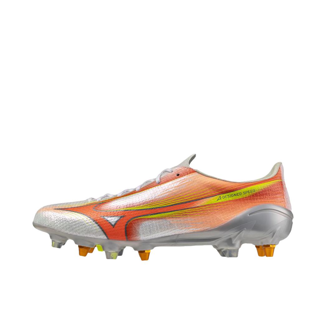 推荐商品：Mizuno/美津浓 III SELECT AG 足球鞋 碎钉人造草地舒适速度型 白色/熔岩橙色/月见草 