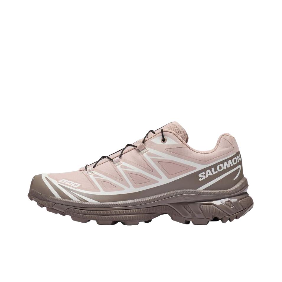 Salomon/萨洛蒙 XT-6 户外休闲鞋 越野跑鞋 织物复古机能透气网布支撑防水包裹性 低帮/阴影灰粉/铁灰色/丁香紫灰