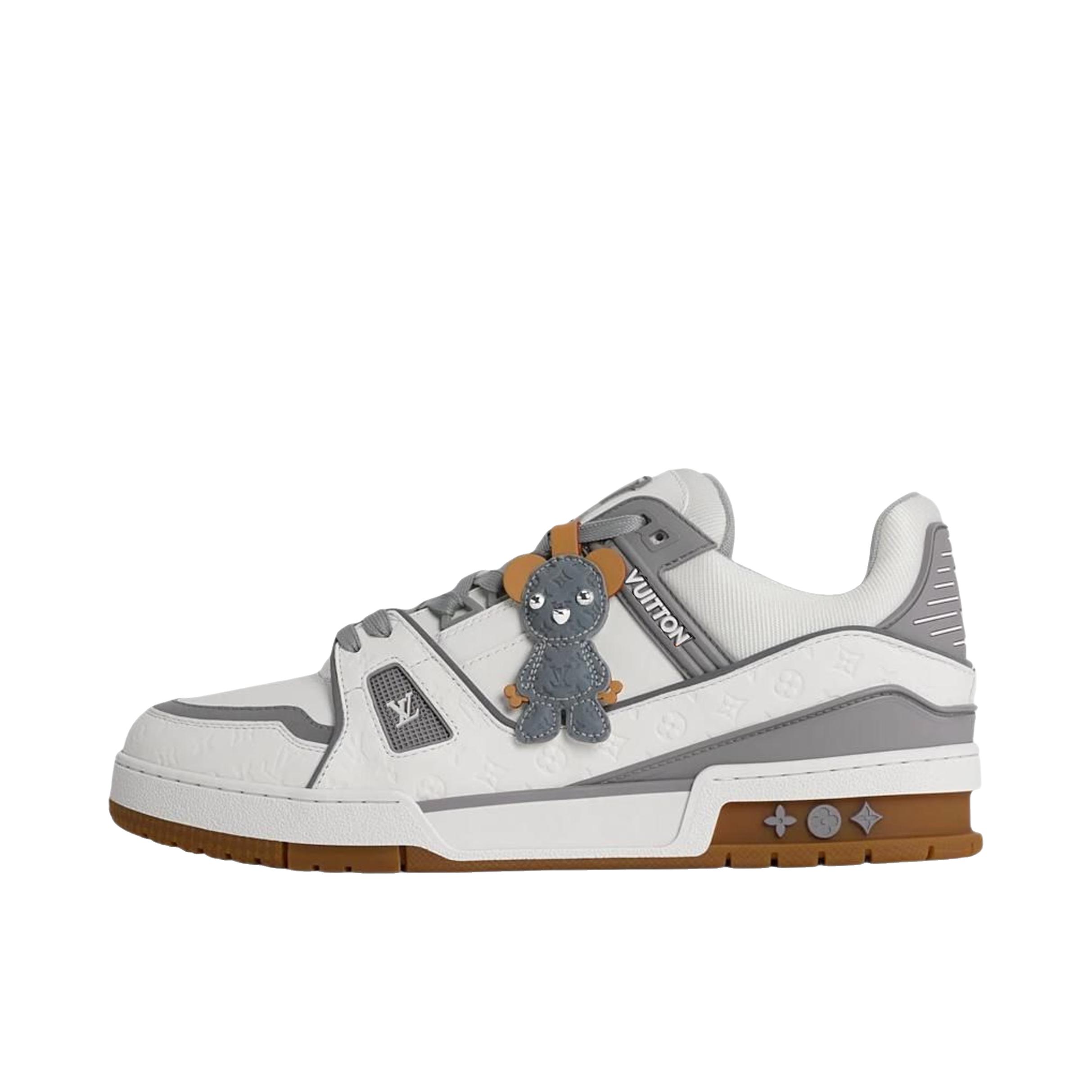 推荐商品：Louis Vuitton Trainer系列 时尚 牛皮 圆头 防滑 轻便 板鞋 低帮/灰色/奶白色