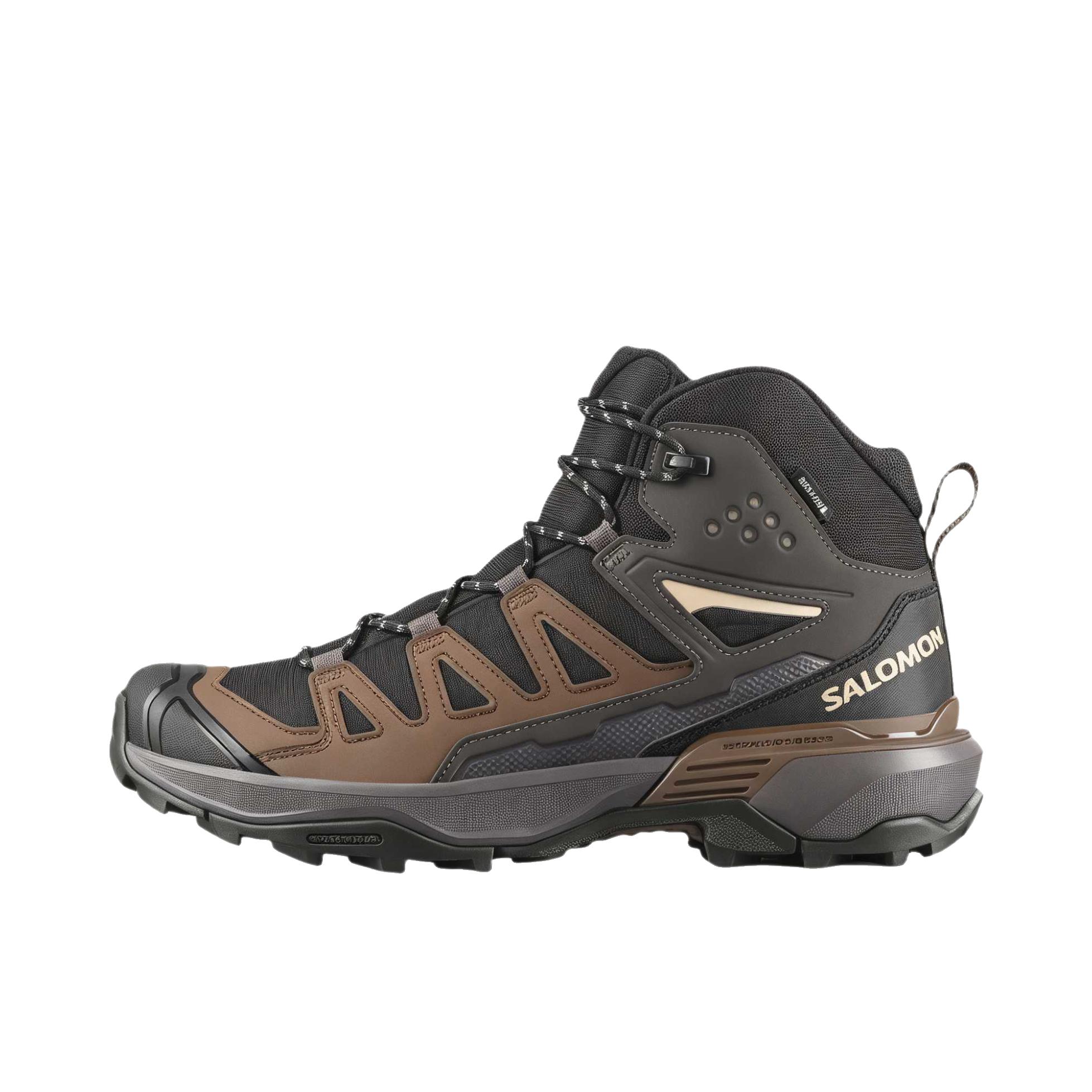 推荐商品：Salomon/萨洛蒙 X Ultra 360 减震轻便 防滑耐磨 越野耐用 防水圆头 户外鞋 徒步鞋 黑色/深海鸥灰/深土色