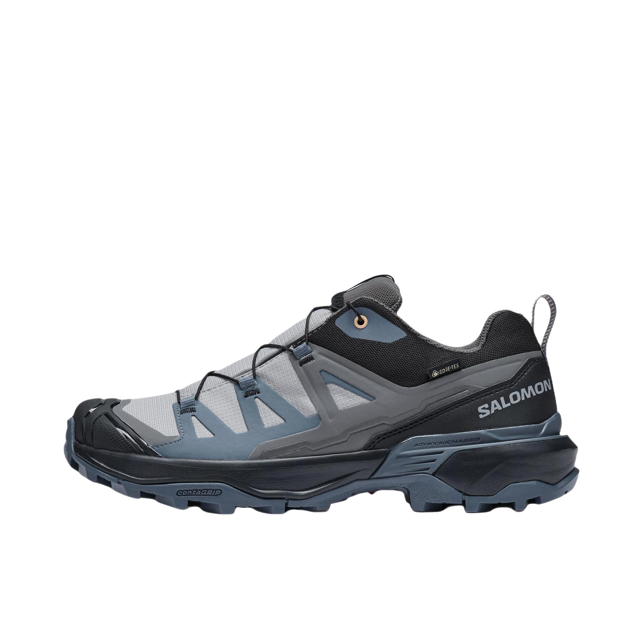 推荐商品：Salomon/萨洛蒙 X Ultra 360 减震轻便 防滑耐磨 越野耐用 防水圆头 户外鞋 徒步鞋 合金/灰色/黑色