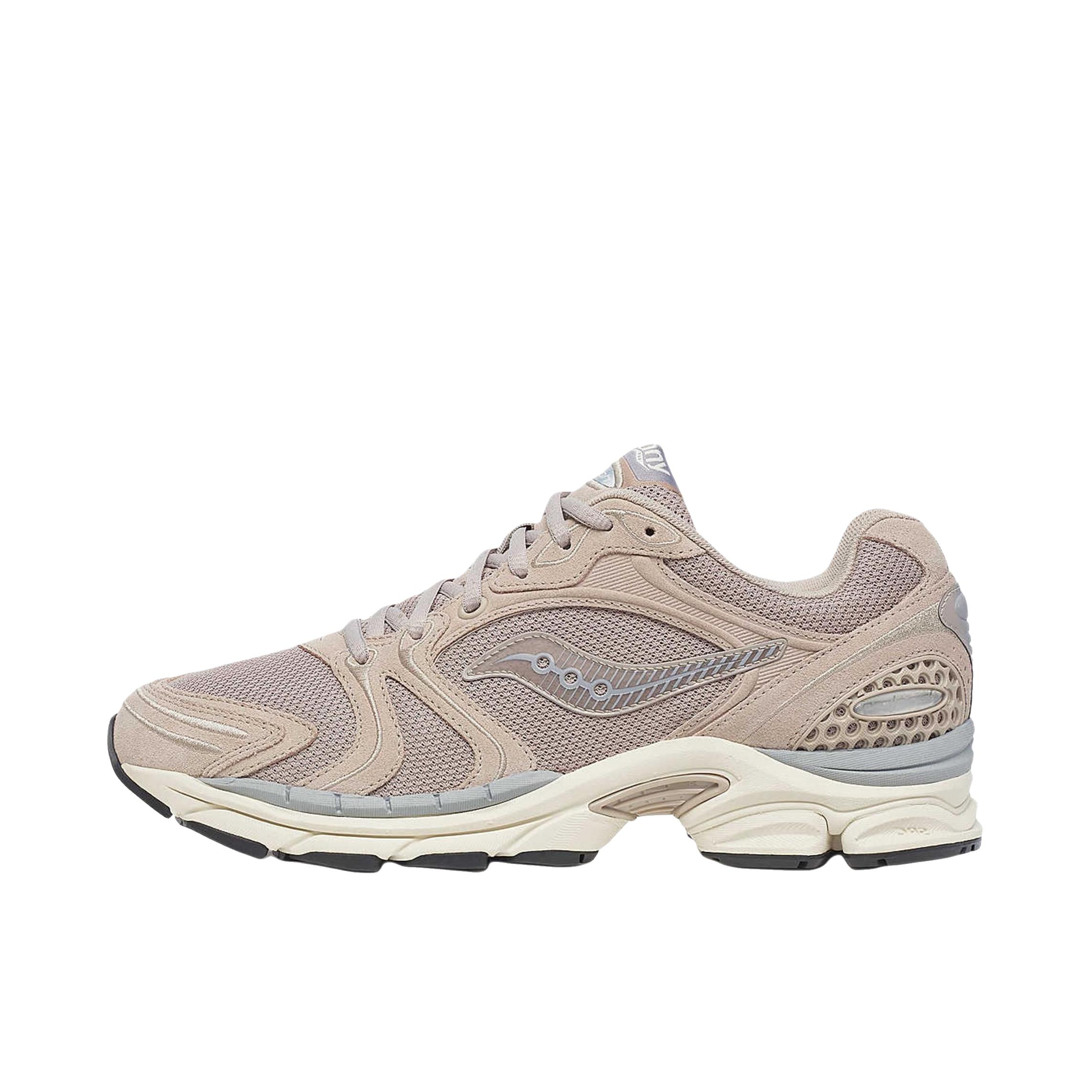 推荐商品：Saucony/索康尼 Progrid Triumph 4 舒适减震 防滑耐磨 网布透气 时尚潮流 缓震 复古 合成革 织物 户外 跑步 运动休闲鞋 烟灰色/白色