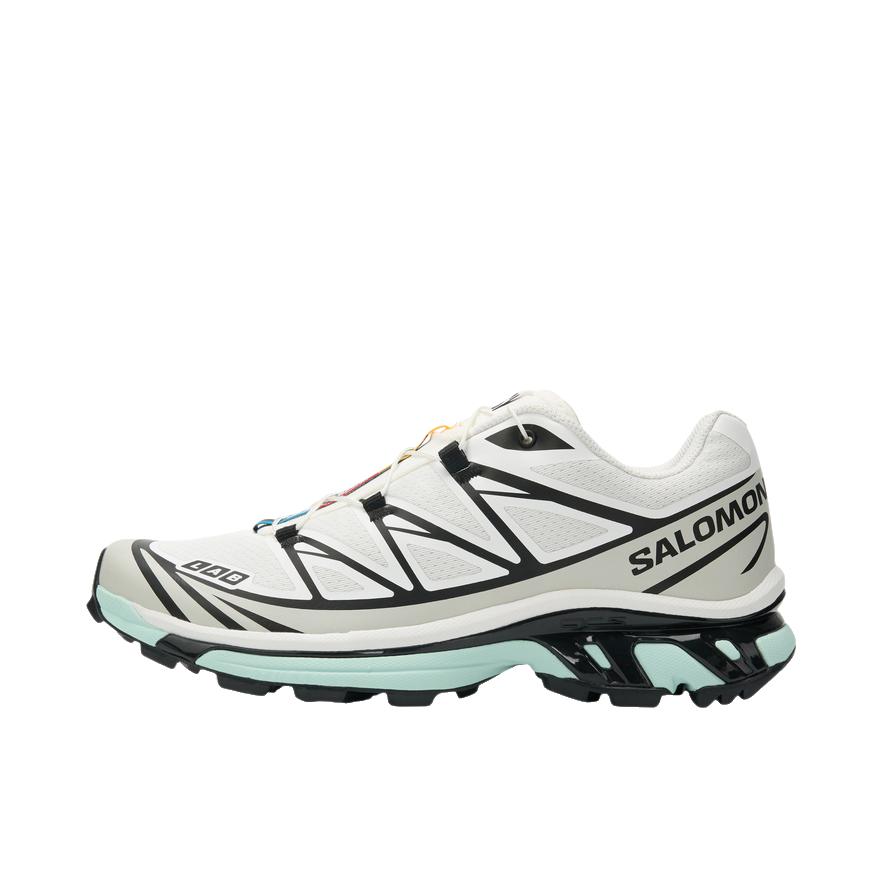 推荐商品：Salomon/萨洛蒙 XT-6 户外休闲鞋 越野跑鞋 织物复古机能透气网布支撑防水包裹性 白色/灰色/冰蓝色 