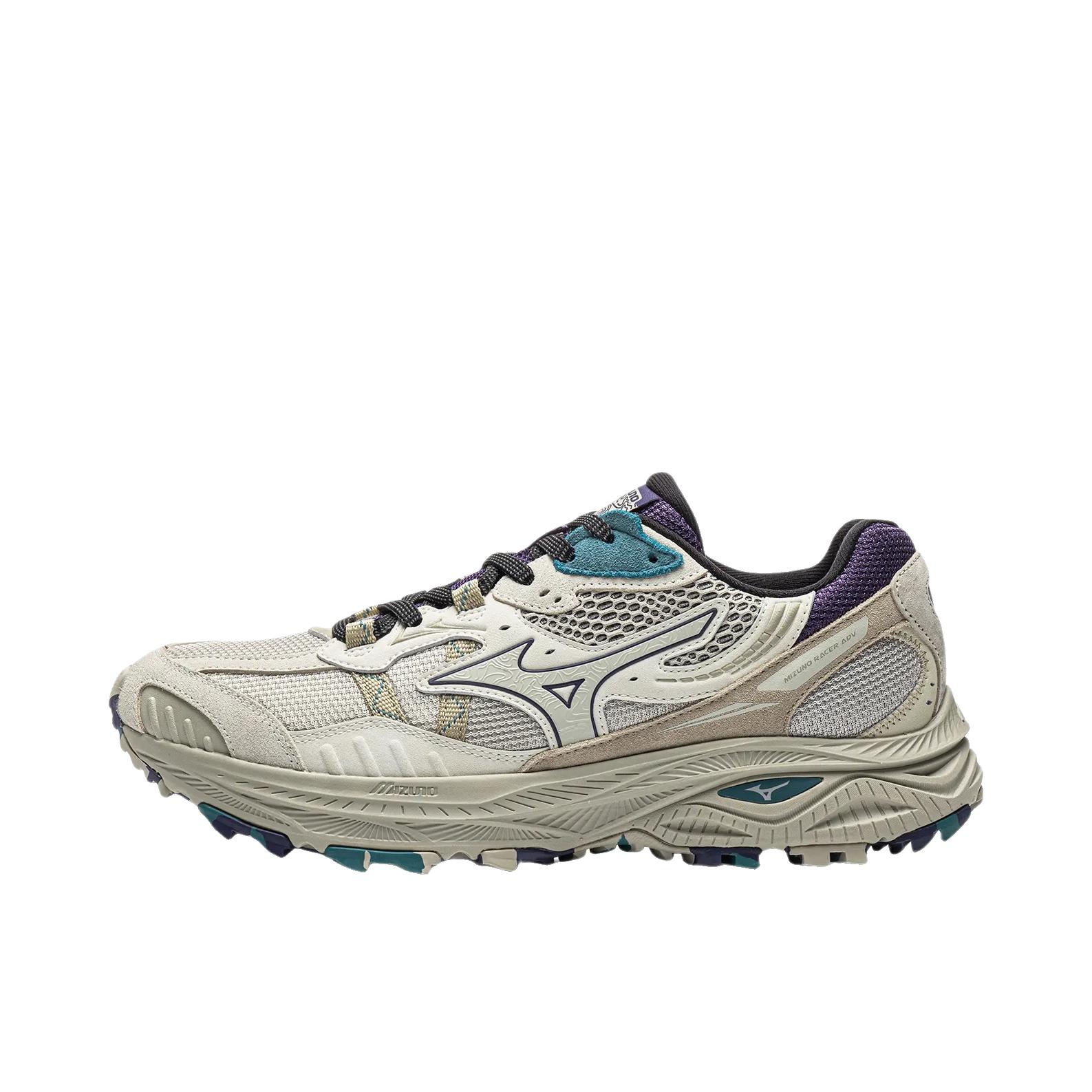 Mizuno/美津浓 Racer ADV 复古 越野 系带 运动休闲鞋 低帮/鹈鹕灰/银色/绿色/葡萄紫