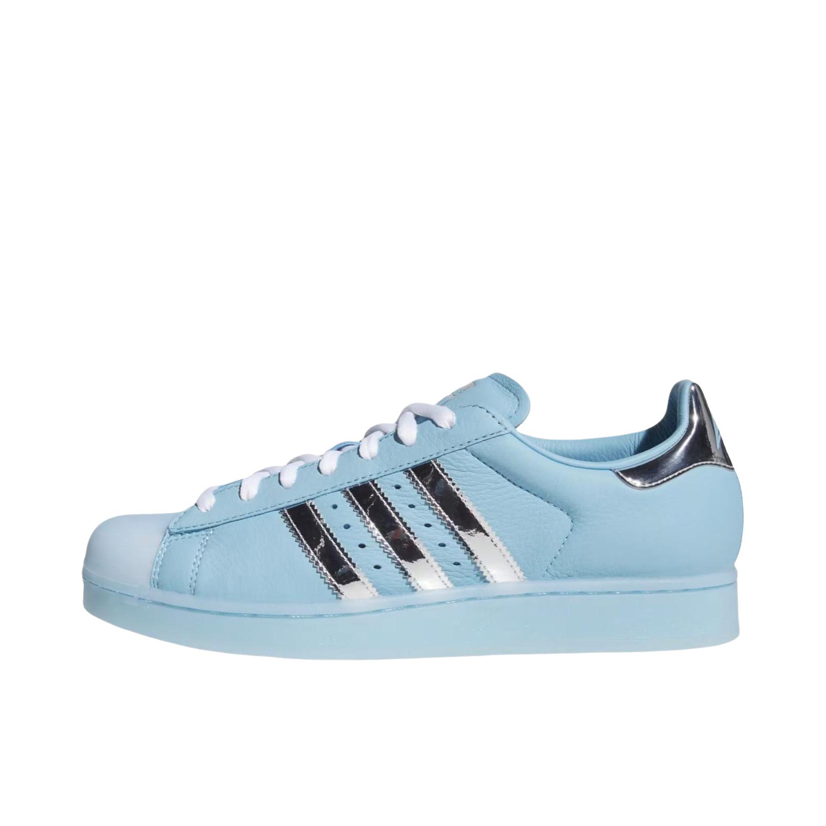 推荐商品：adidas Originals Superstar 2 板鞋 复古防滑耐磨贝壳头贴合圆头支撑 低帮/透明蓝/科技灰金属色/云白色