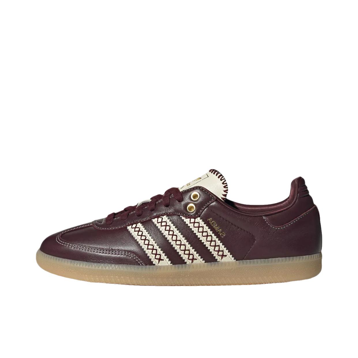 推荐商品：adidas Originals Samba OG T头鞋 板鞋 经典复古舒适百搭耐磨合成革圆头薄底贴合 酱紫色/汉玉白
