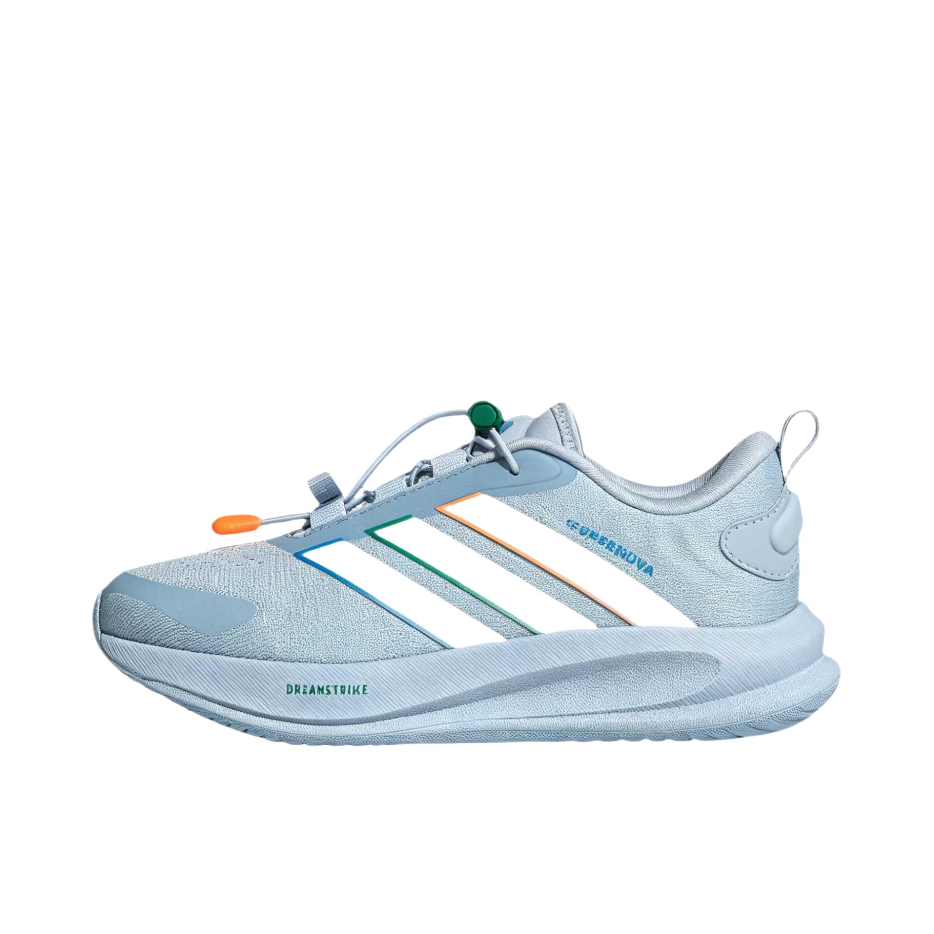 推荐商品：adidas SUPERNOVA EASE 2 跑鞋 系带橡胶厚底圆头贴合支撑慢跑轻便网面缓震 低帮/大童/水晶天蓝/云白色/澄橙