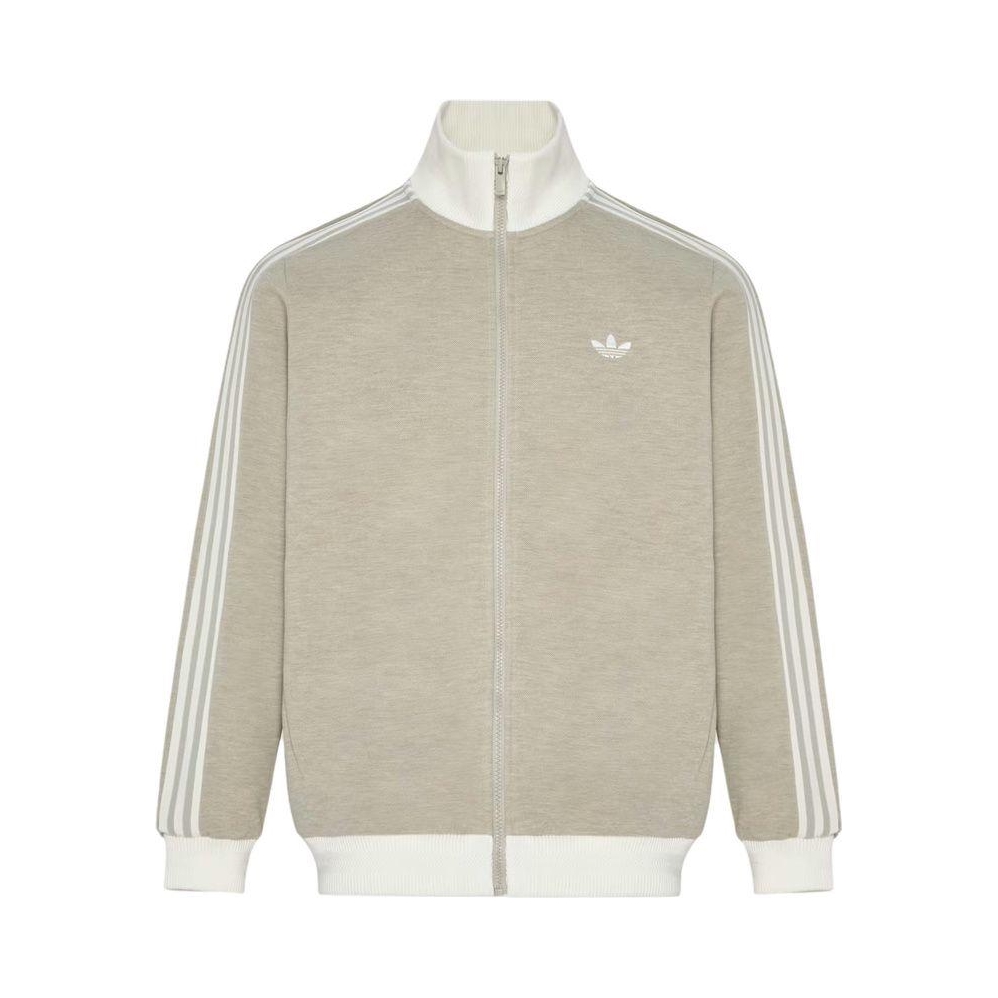 adidas Originals/三叶草 2026SS 条纹拉链长袖立领夹克 KY8454 KY8455 米