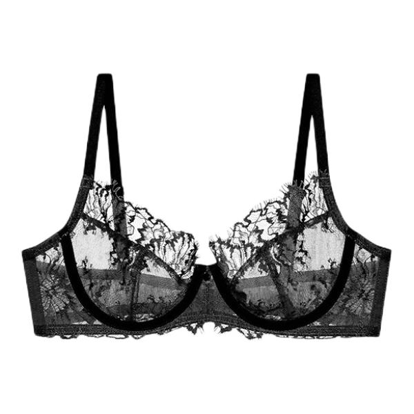 推荐商品：atelier intimo/青色 法式蕾丝亲肤超薄文胸套装 女装 QS3SS10152 黛黑
