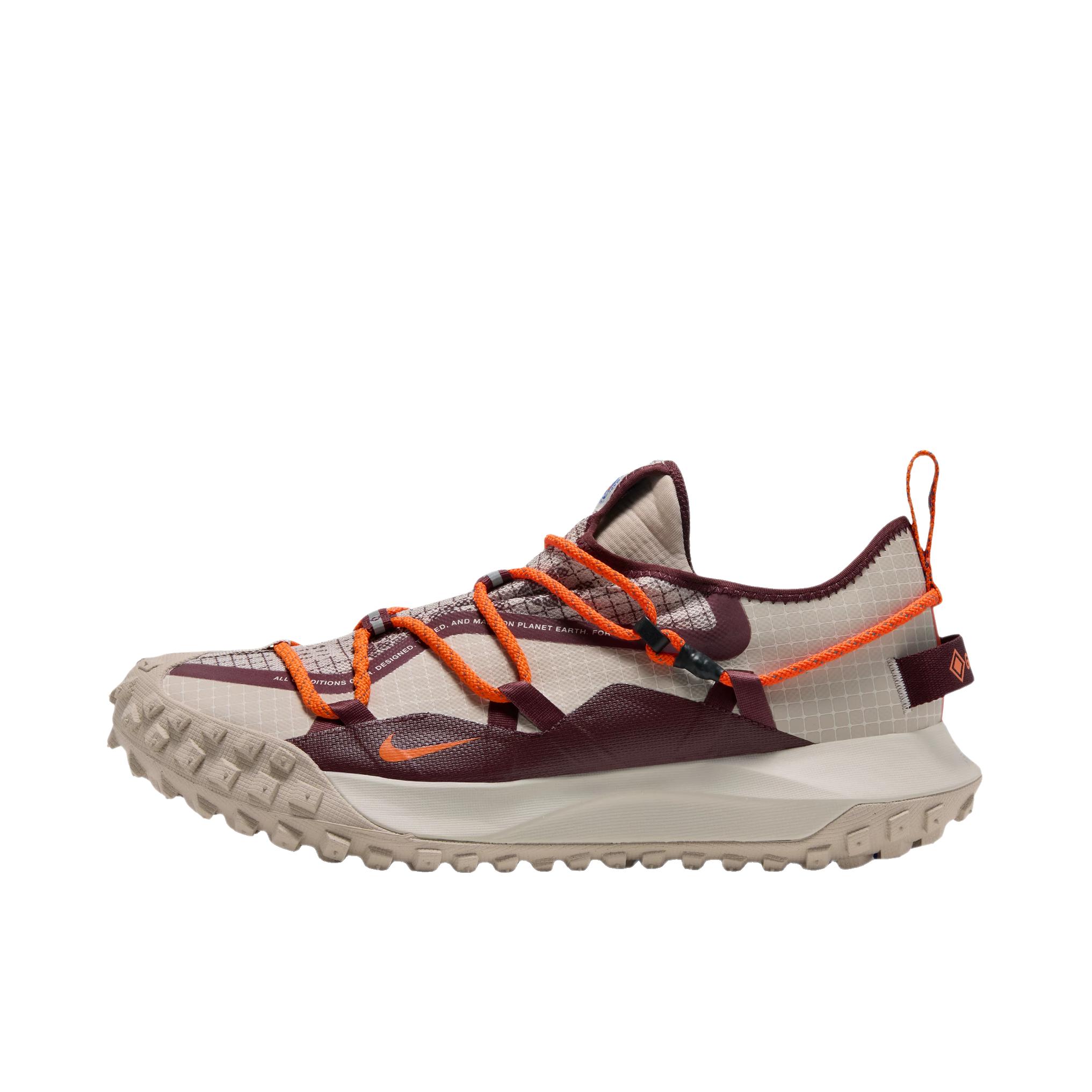 推荐商品：Nike ACG Mountain Fly 山飞一代 户外鞋 徒步鞋 越野跑鞋 机能防水休闲防滑耐磨 奶白色/醒目橙/浅土褐/皇家宝蓝/鲜亮勃艮第酒红