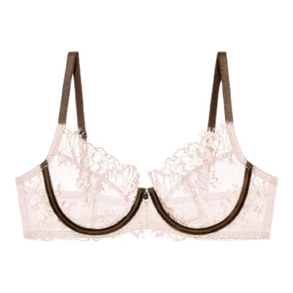 推荐商品：atelier intimo/青色 法式蕾丝亲肤超薄文胸套装 女装 QS3SS10152 云纱粉