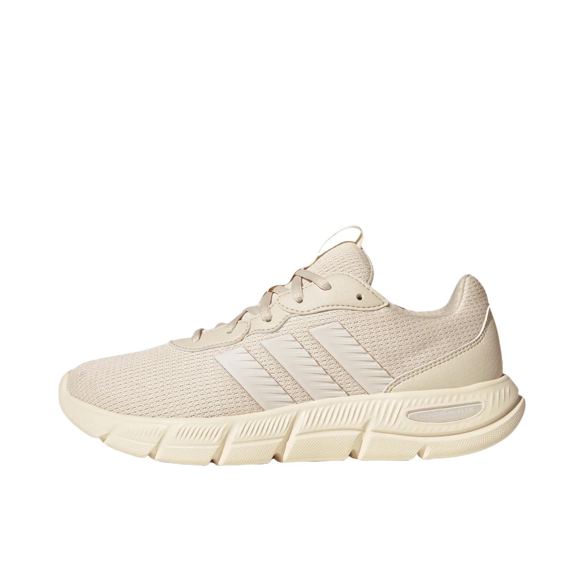 推荐商品：adidas Cloudfoam FLEX 运动休闲鞋 百搭透气支撑圆头 米色