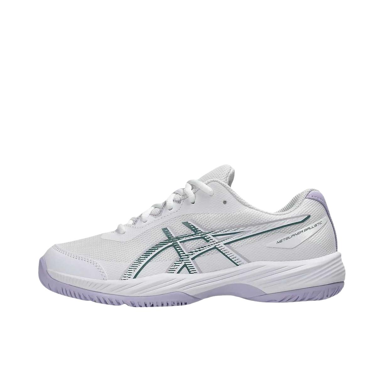 推荐商品：Asics/亚瑟士 Gel-Netburner Super 4 排球鞋 系带圆头厚底 低帮/大童/白色/雾蓝色/绿色 