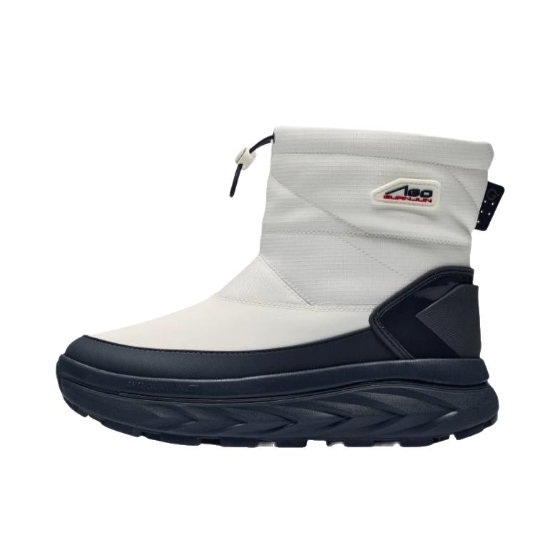 推荐商品：安踏 开山 Boot 运动休闲鞋 户外保暖厚底复古 中帮/女款/象牙白/墨石灰