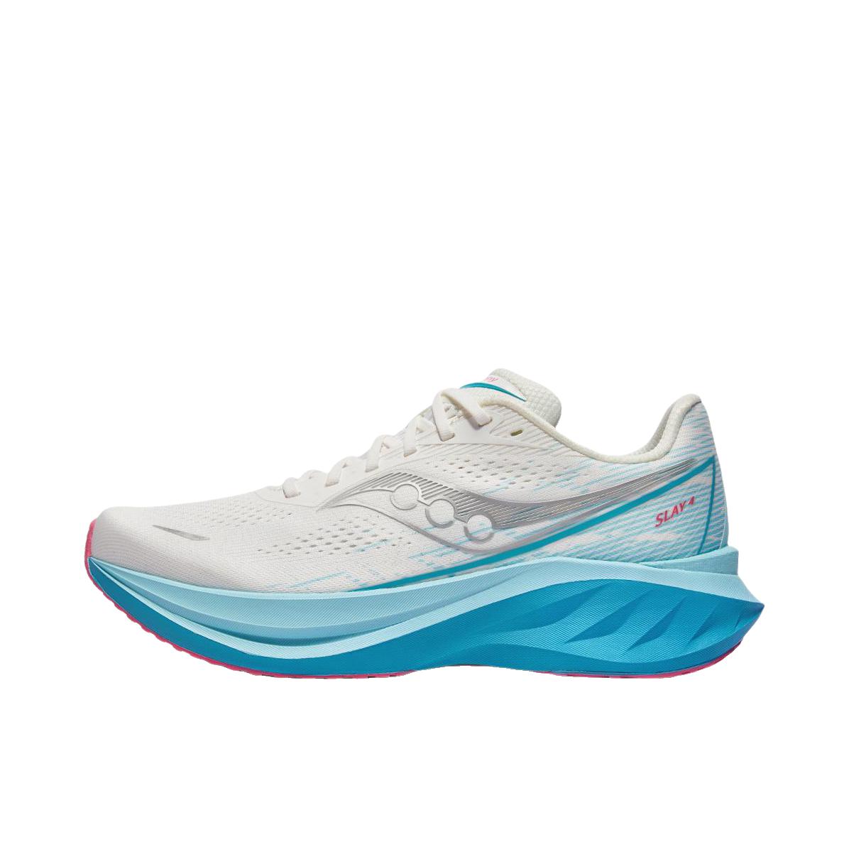 推荐商品：Saucony/索康尼 SLAY全速 4 跑鞋 耐磨防滑轻便 低帮/白色/蓝色