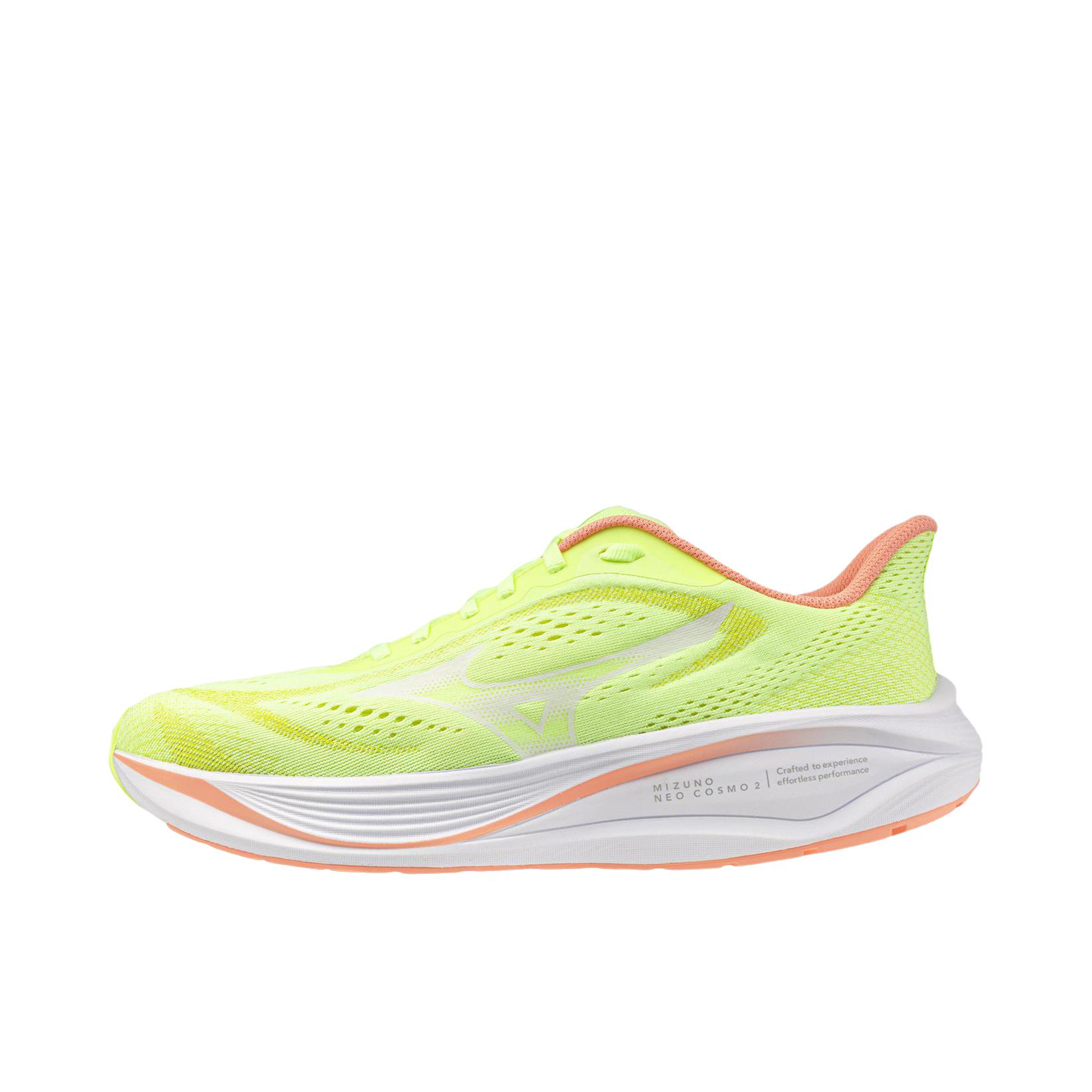 推荐商品：Mizuno/美津浓 NEO COSMO 2 跑鞋 百搭回弹舒适 低帮/荧光黄/白色