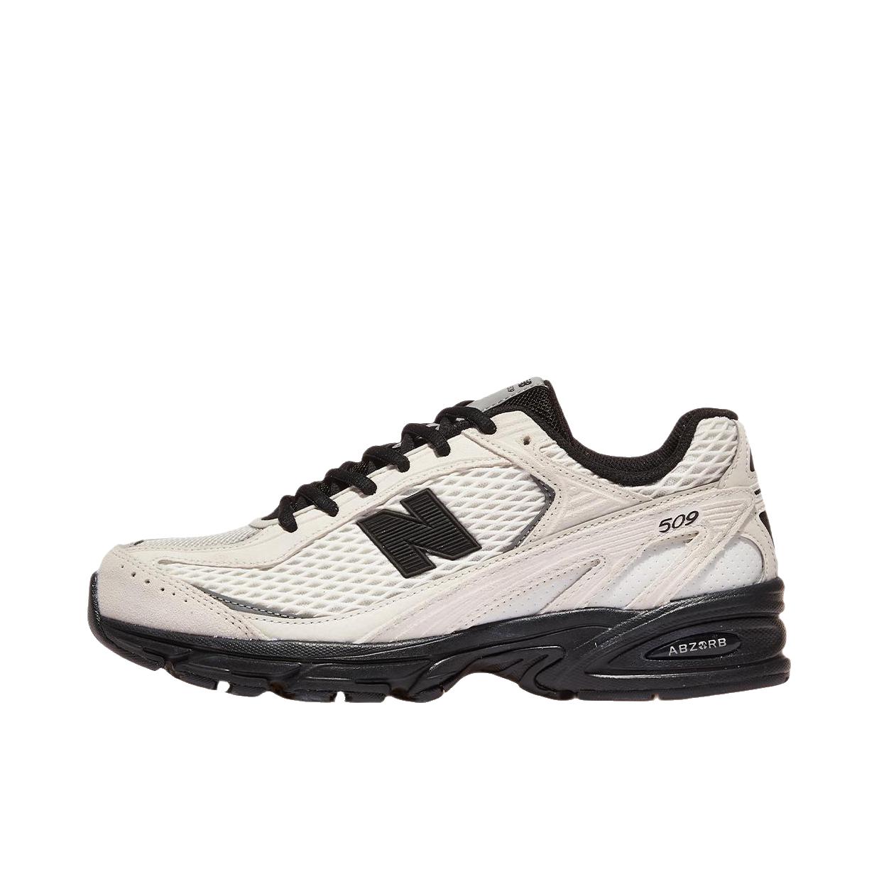 推荐商品：New Balance 509 跑鞋 防滑低帮休闲厚底贴合 D宽/低帮/深黑色/雪白色