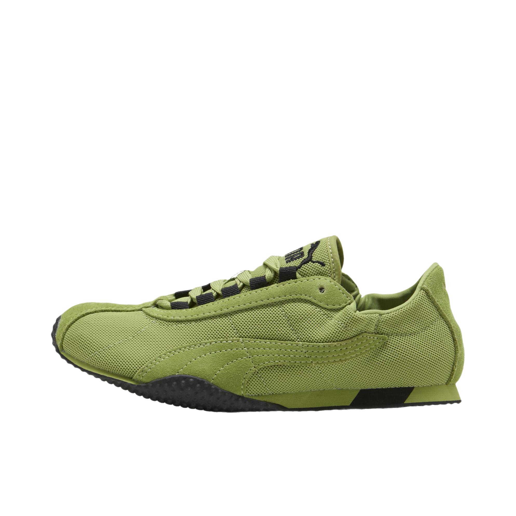 推荐商品：【单依纯同款】 Puma/彪马 H-Street Elastic 运动休闲鞋 薄底系带圆头缎面芭蕾风 低帮/草绿色/黑色