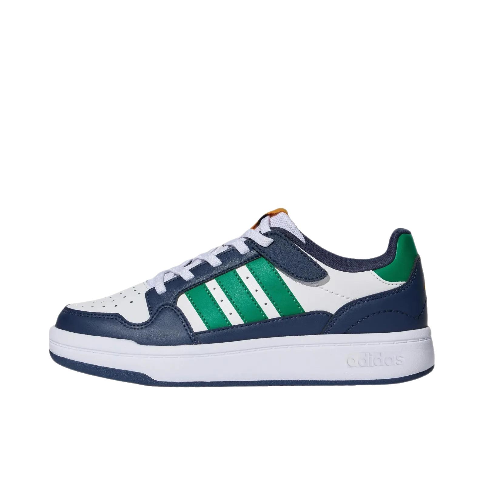 推荐商品：adidas COMFICOURT 板鞋 舒适贴合防滑圆头 低帮/大童/白色/草坪绿/暗藏青