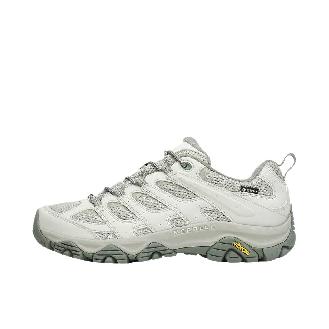 推荐商品：Merrell/迈乐 MOAB 3 中帮 缓震轻量 抓地 防水 防滑 透气 牛皮 圆头 登山 徒步鞋 低帮/灰色/绿色
