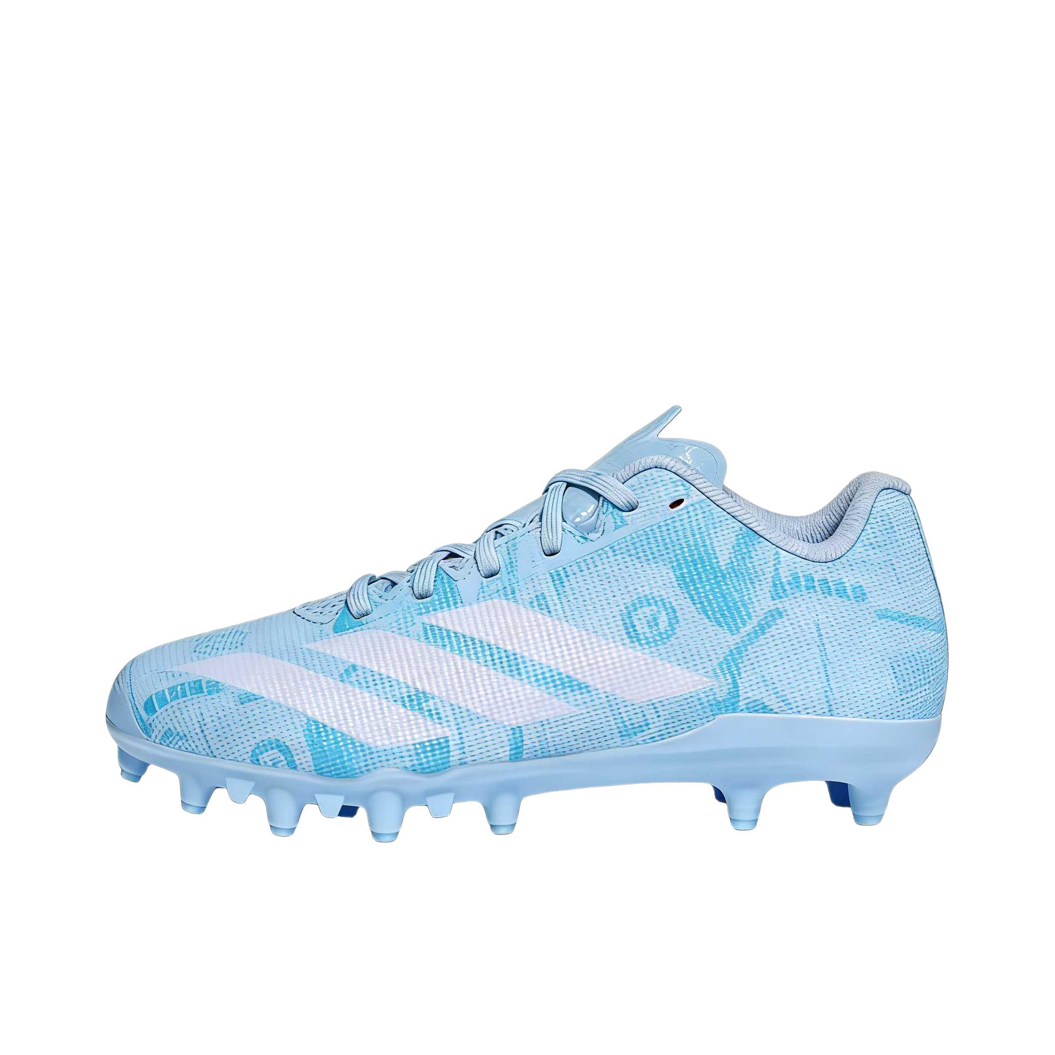 推荐商品：adidas Adizero Electric.2 II 橄榄球鞋 圆头厚底系带耐磨 低帮/大童/荧光蓝/水晶蓝/云白色