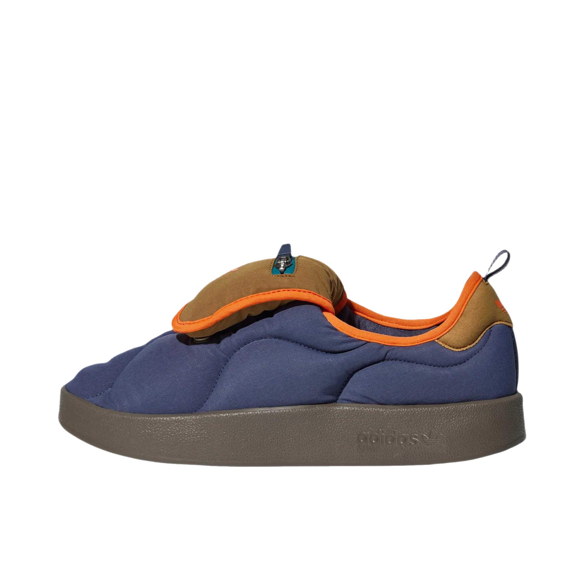 推荐商品：adidas originals Puffylette 运动休闲鞋 防滑耐磨缓震防水织物圆头 低帮/暗藏青/青铜色/橙色/黄色
