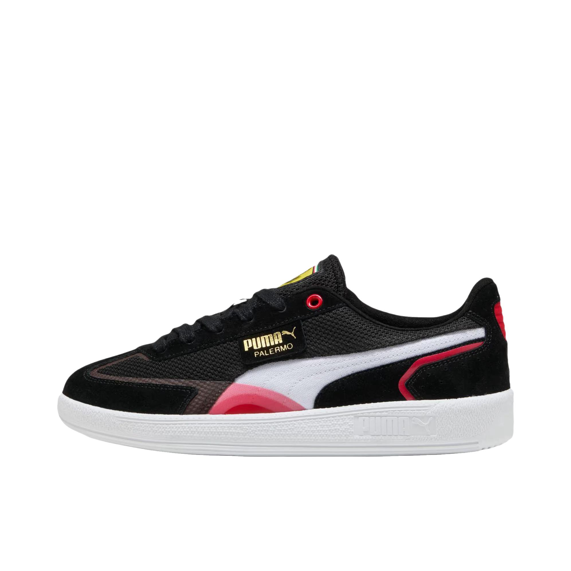 推荐商品：Puma/彪马 赛车系列 板鞋 平跟圆头橡胶系带 PUMA黑/PUMA白/赛车红 