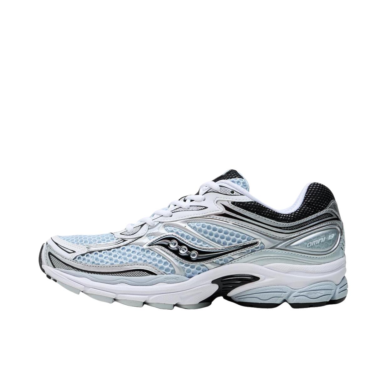 推荐商品：Saucony/索康尼 ProGrid Omni 全擎 9 防滑耐磨 舒适透气 支撑 缓震轻便 低帮 圆头 复古潮流 跑鞋 蓝色/奶白色 