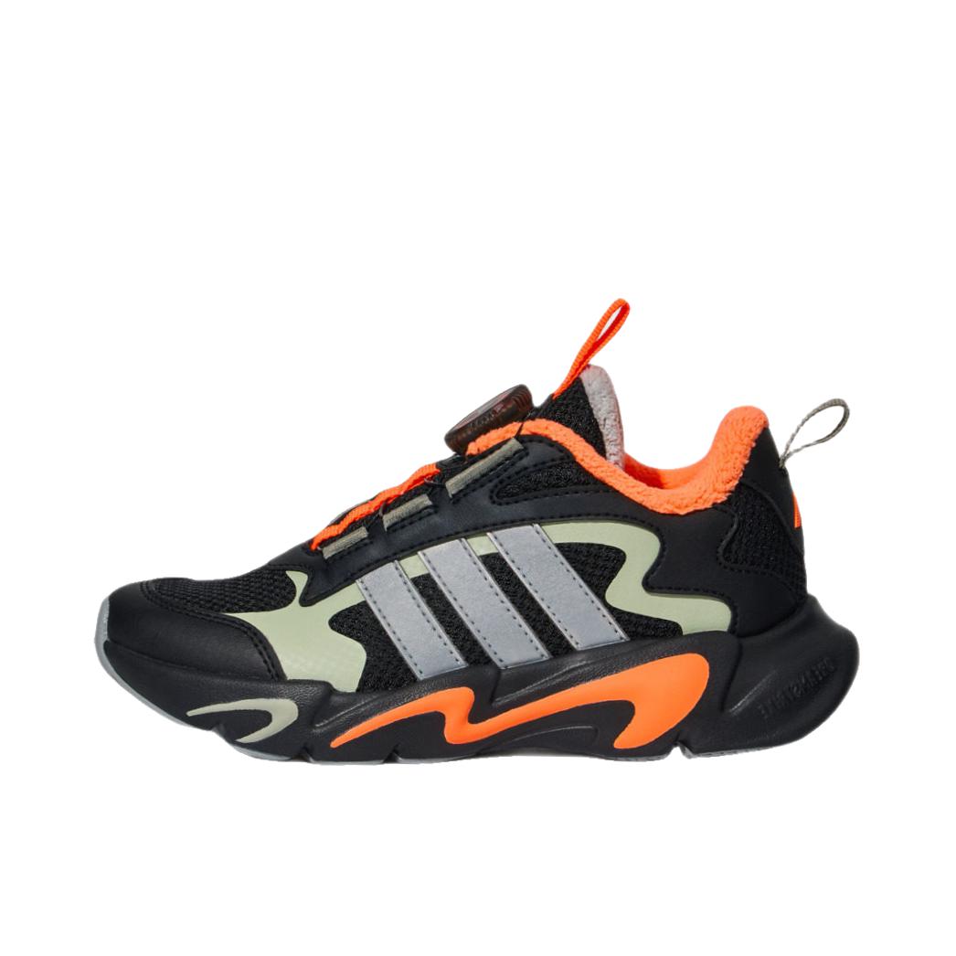 推荐商品：adidas PLAYFLEX HABU 运动休闲鞋 防滑耐磨时尚贴合室外旋转按钮 加绒/大童/黑色/金属银/亮橙黄