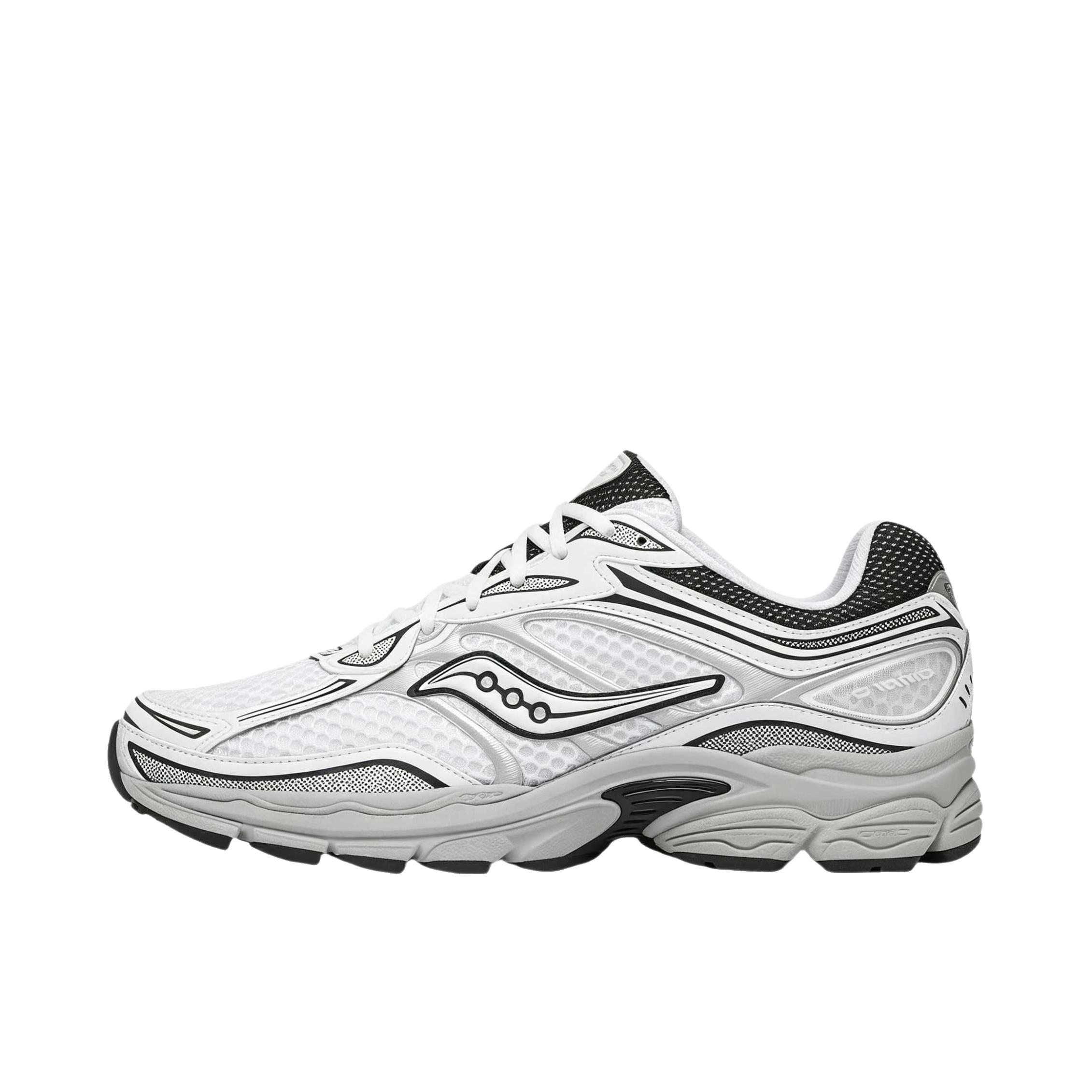 推荐商品：Saucony/索康尼 ProGrid Omni 全擎 9 防滑耐磨 舒适透气 支撑 缓震轻便 低帮 圆头 复古潮流 跑鞋 低帮/白色/学员灰 