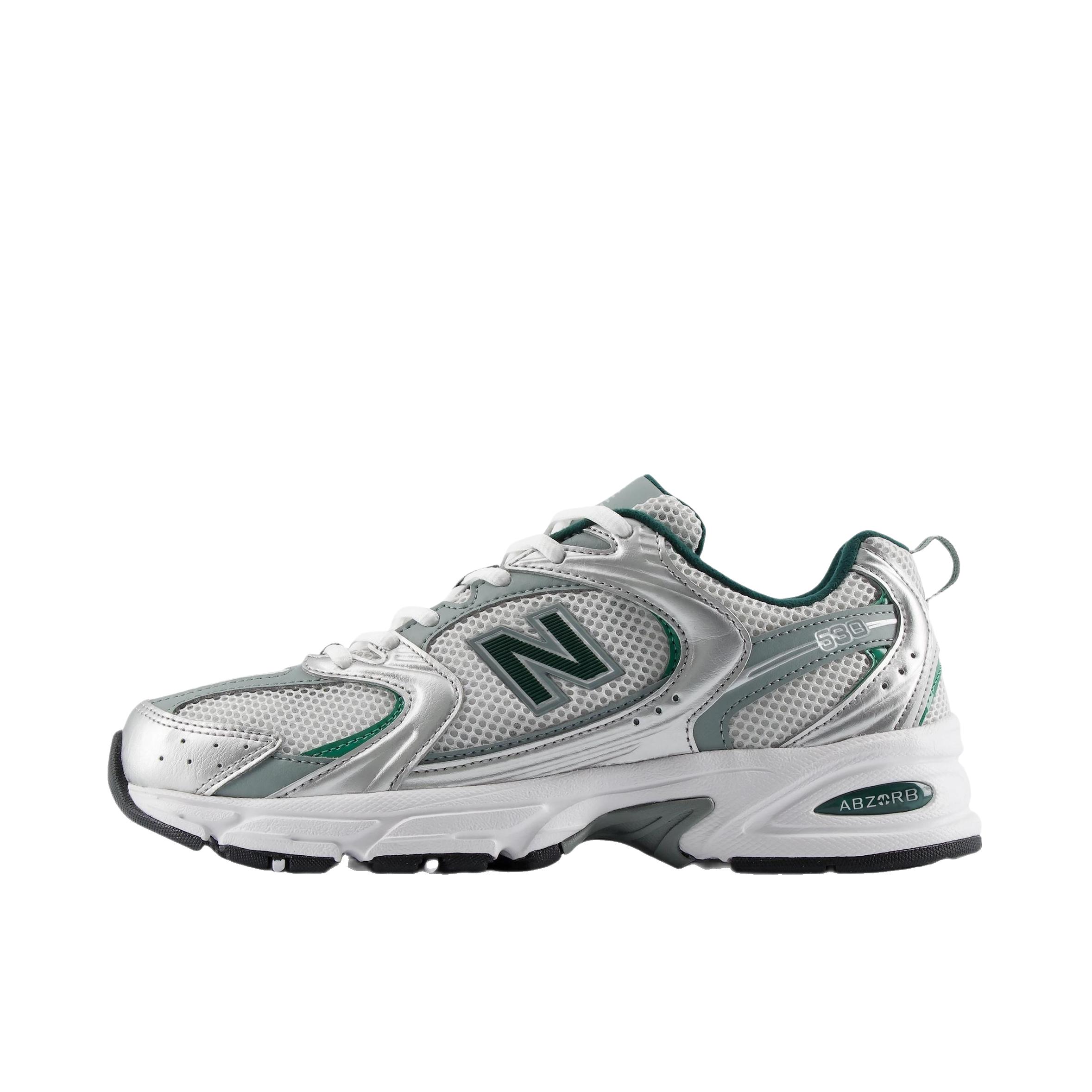 推荐商品：New Balance MR530 跑鞋 圆头经典拼接复古缓震防滑耐磨网面透气支撑 D宽/低帮/灰色/绿色