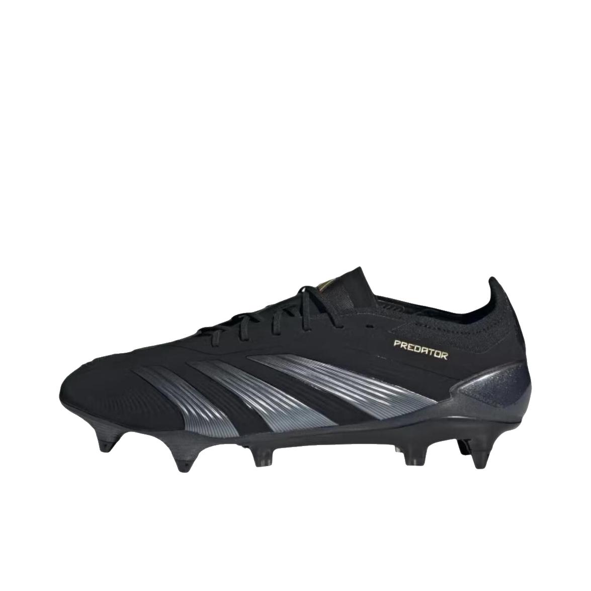 推荐商品：adidas Predator Elite FT SG 足球鞋 金属长钉天然草地训练比赛防滑贴合 芯黑色/碳纤维/金色金属色
