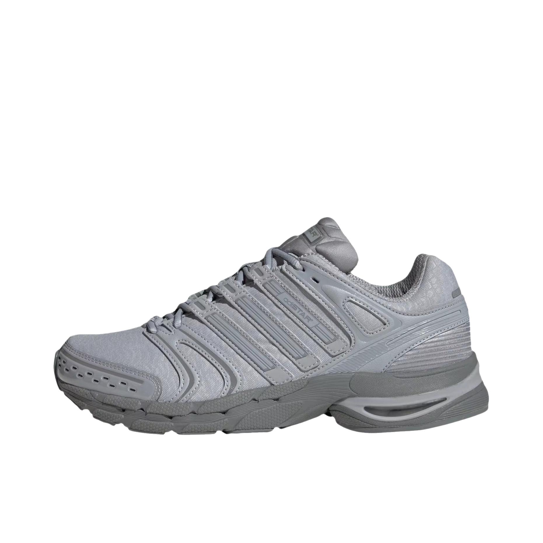 推荐商品：adidas AdiStar Control 5 跑鞋 复古耐磨支撑防滑贴合网面耐穿 低帮/光环银/灰色/金属银 