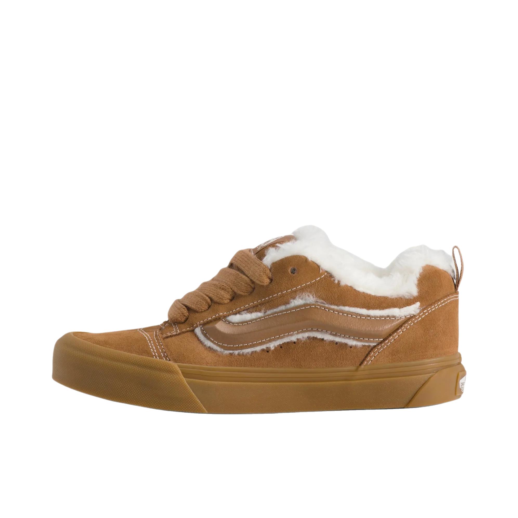 推荐商品：Vans/范斯 Knu-Skool 板鞋 面包鞋 滑板鞋 复古美式时尚防水支撑贴合圆头 加绒/中帮/花栗鼠棕色