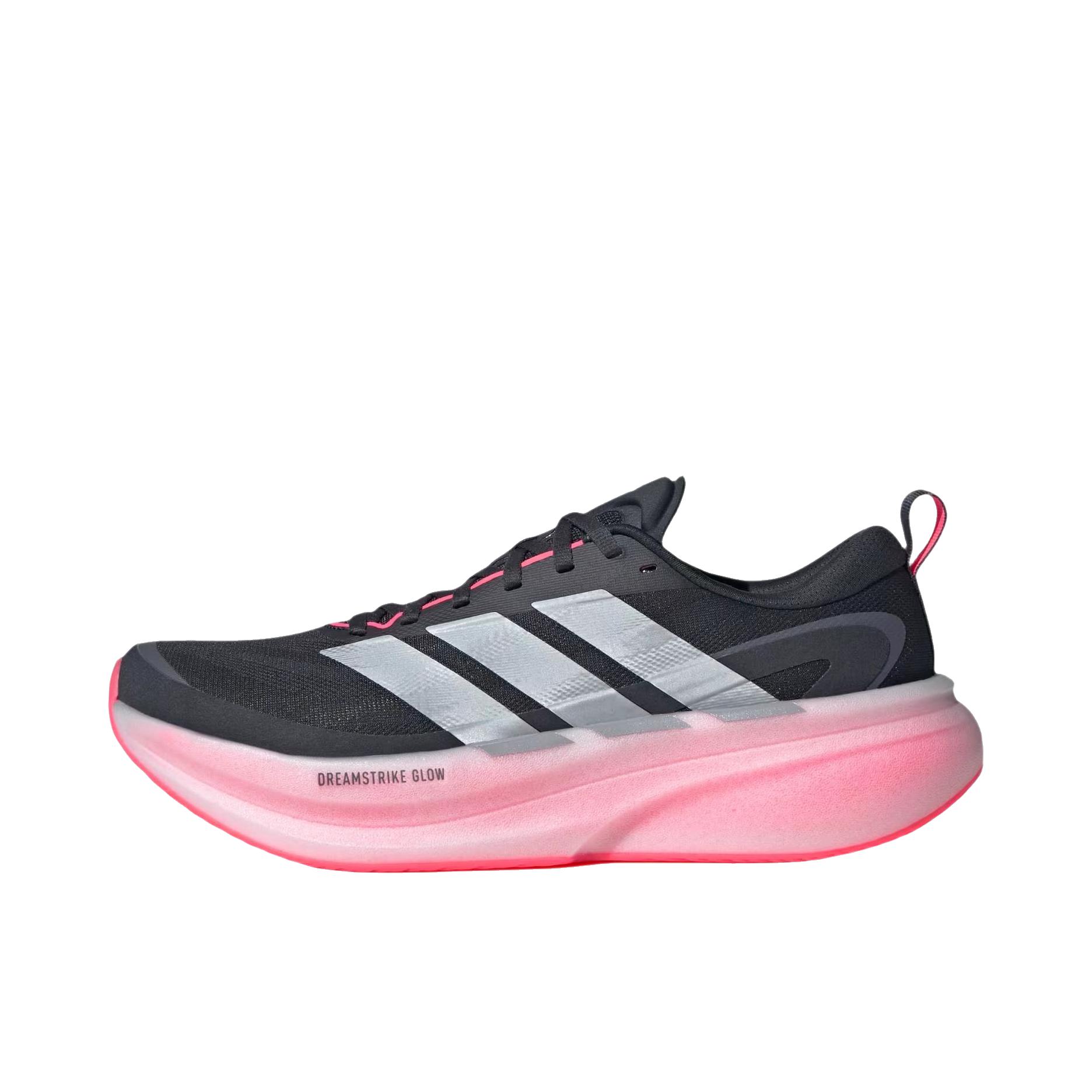 推荐商品：adidas supernova glide 跑鞋 透气厚底百搭圆头支撑贴合 低帮/黑色/粉色