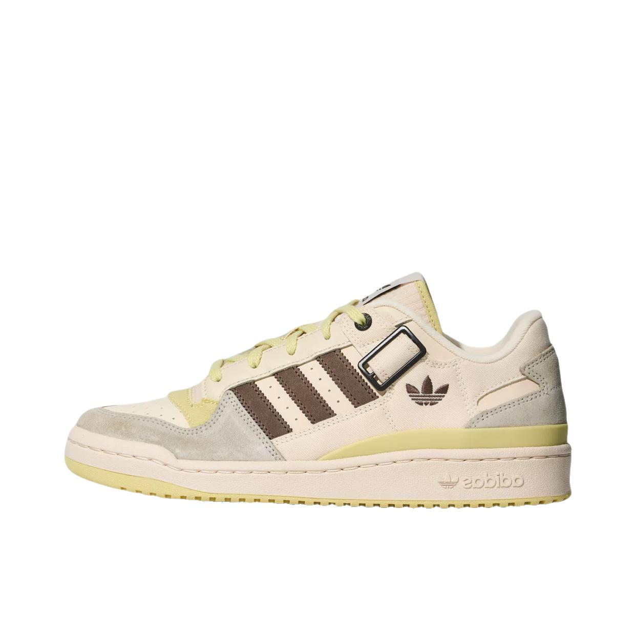 推荐商品：adidas Originals Forum 板鞋 轻便复古防滑时尚魔术贴篮球风薄底包裹性 矾土棕/白色/黄色