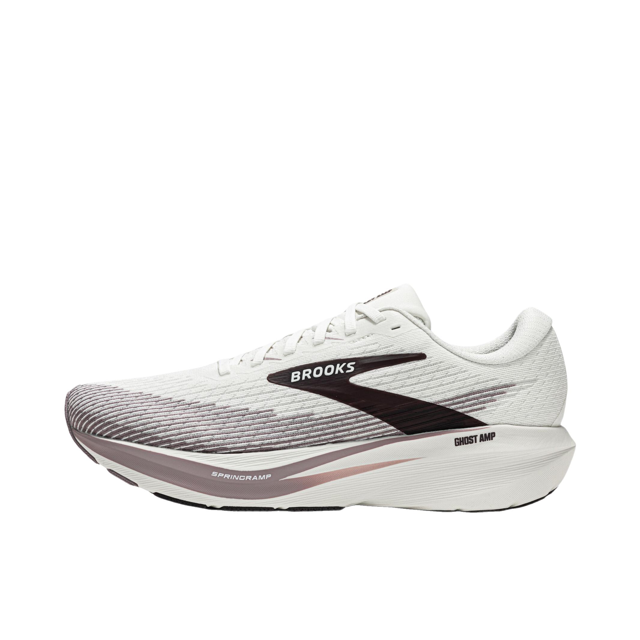 推荐商品：Brooks/布鲁克斯 Ghost Amp 跑鞋 运动缓震耐磨公路 网面/椰奶色/浅灰色/紫色